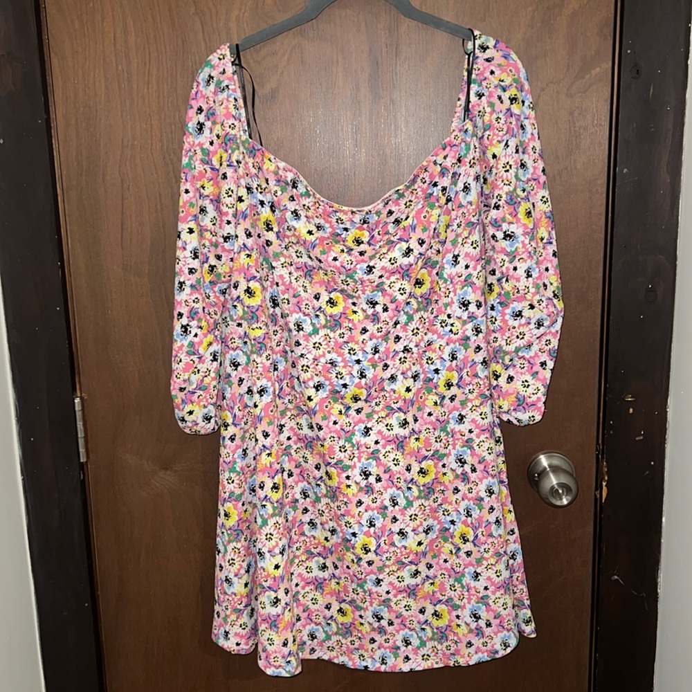 H&M Divided ditsy floral off the shoulder smock dress sz XL 🌸